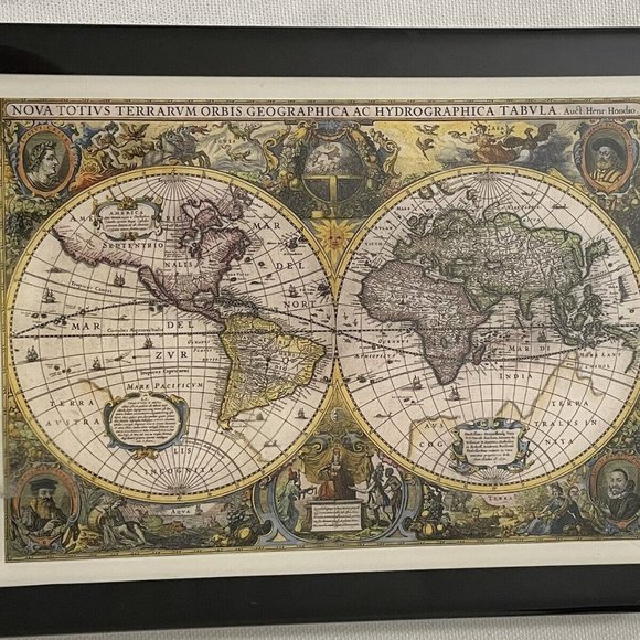 Black Lacquered Box with Nautical Old World Map - Engravable - Picture 5 of 11